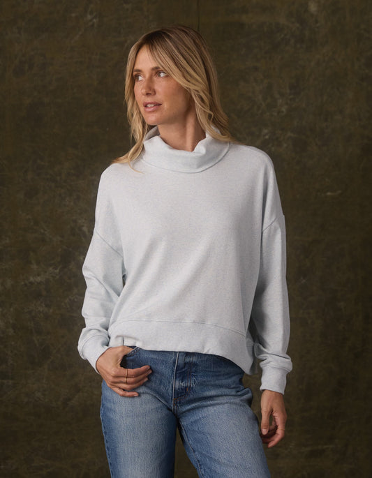 Puremeso Funnel Neck Pullover in Dawn Blue