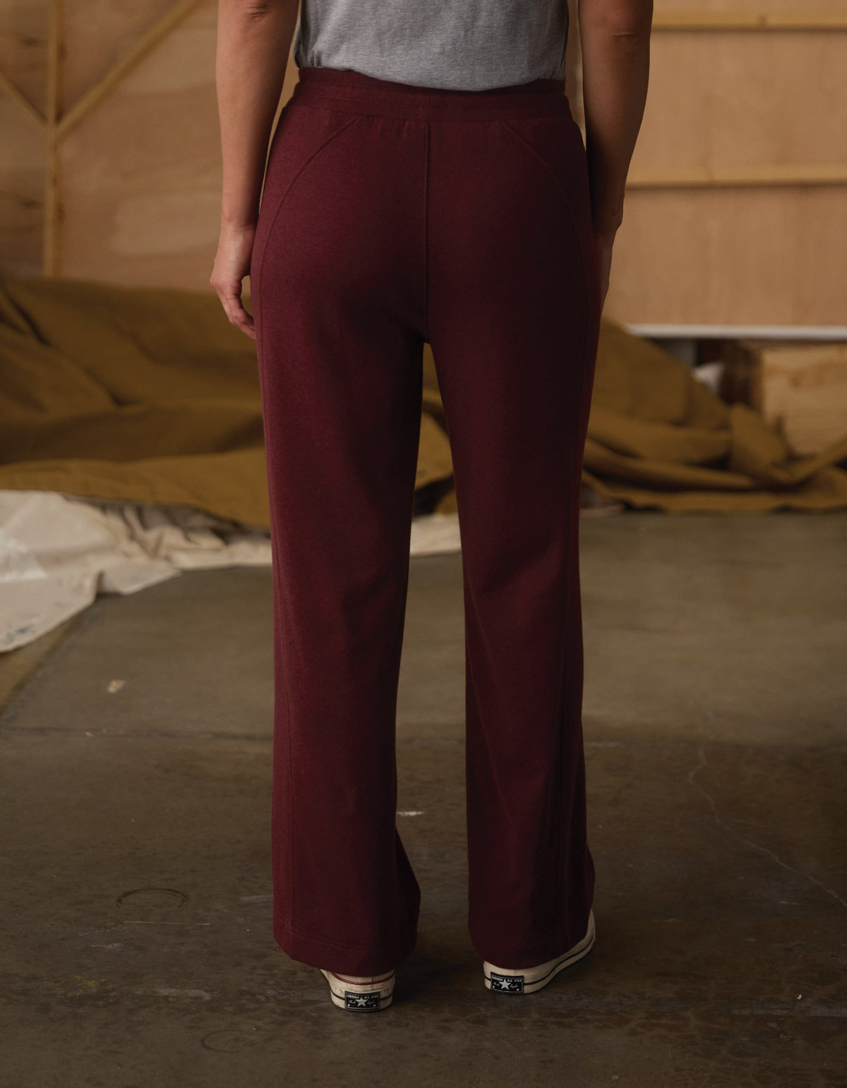 Fleece Puremeso Wide Leg Pant in Port Wine