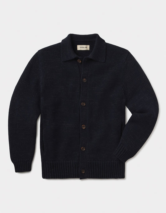 Pub Sweater Jacket in Navy / Grey Nep