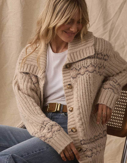 Millie Sweater Jacket in Cream Multi