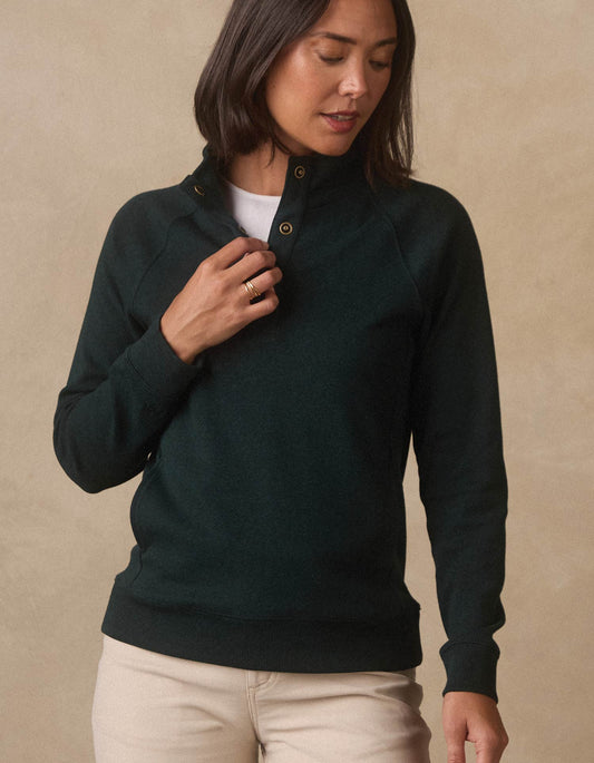 Puremeso Weekend Snap Pullover in Emerald