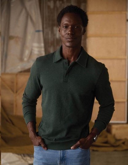 Fleece Puremeso Polo Popover in Varsity Green
