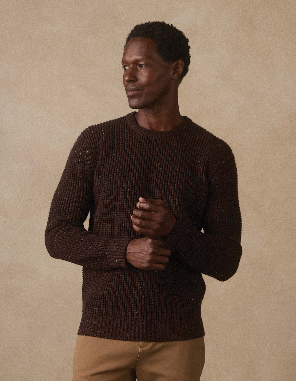 Seawool Nep Crew in Dark Brown