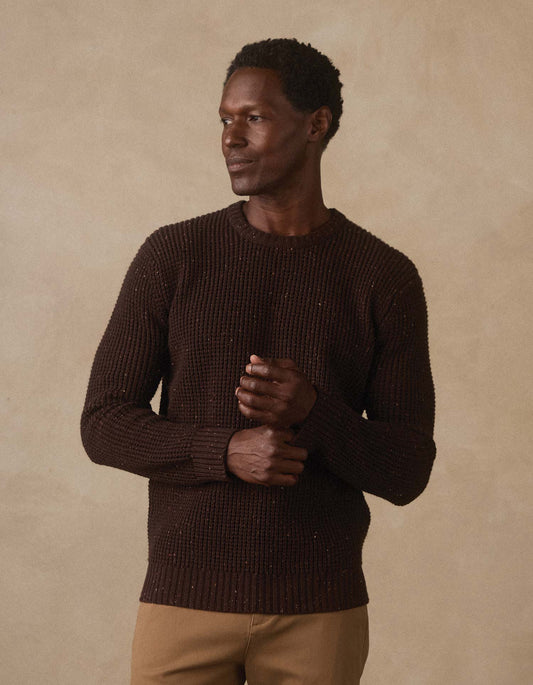 Seawool Nep Crew in Dark Brown