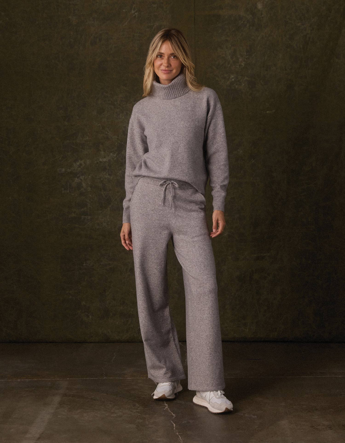 Arvada Wide Leg Knit Pant in Heather Grey