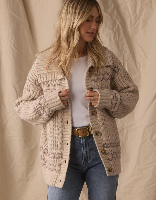 Millie Sweater Jacket in Cream Multi