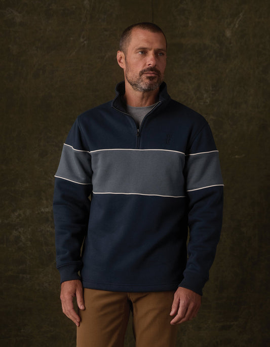 Normal Fleece Retro Quarterzip in Waterloo/Shale Blue
