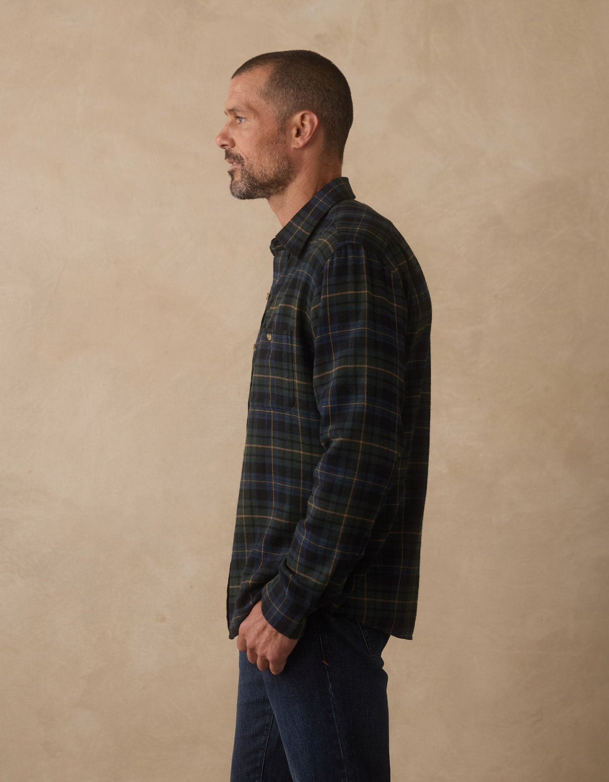 Hudson Double Brushed Flannel in Clover Plaid
