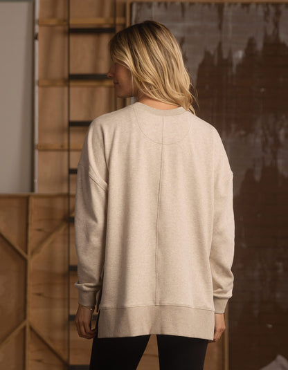 Fleece Puremeso Splitside Pullover in Fawn