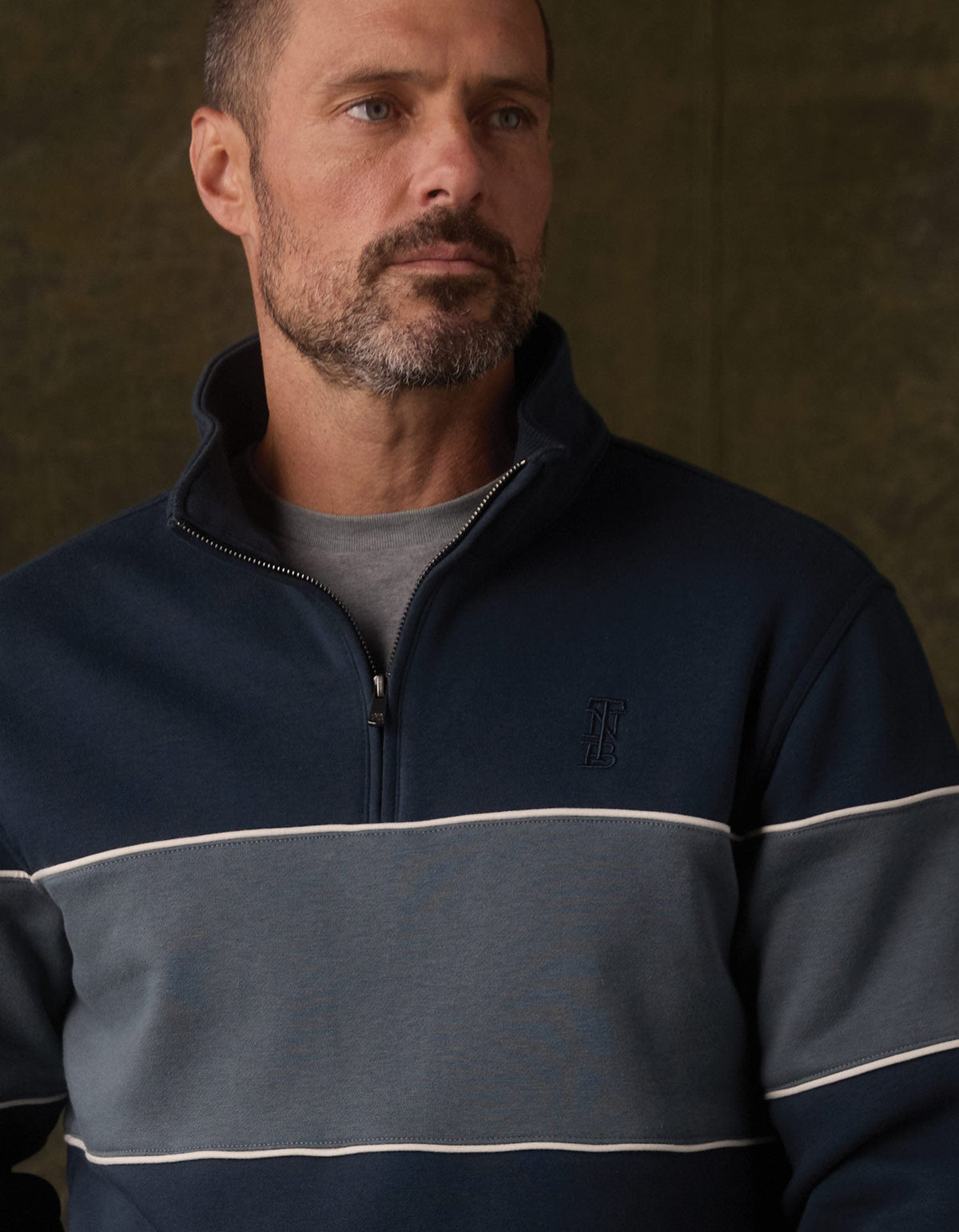 Normal Fleece Retro Quarterzip in Waterloo/Shale Blue