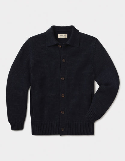 Pub Sweater Jacket in Navy / Grey Nep
